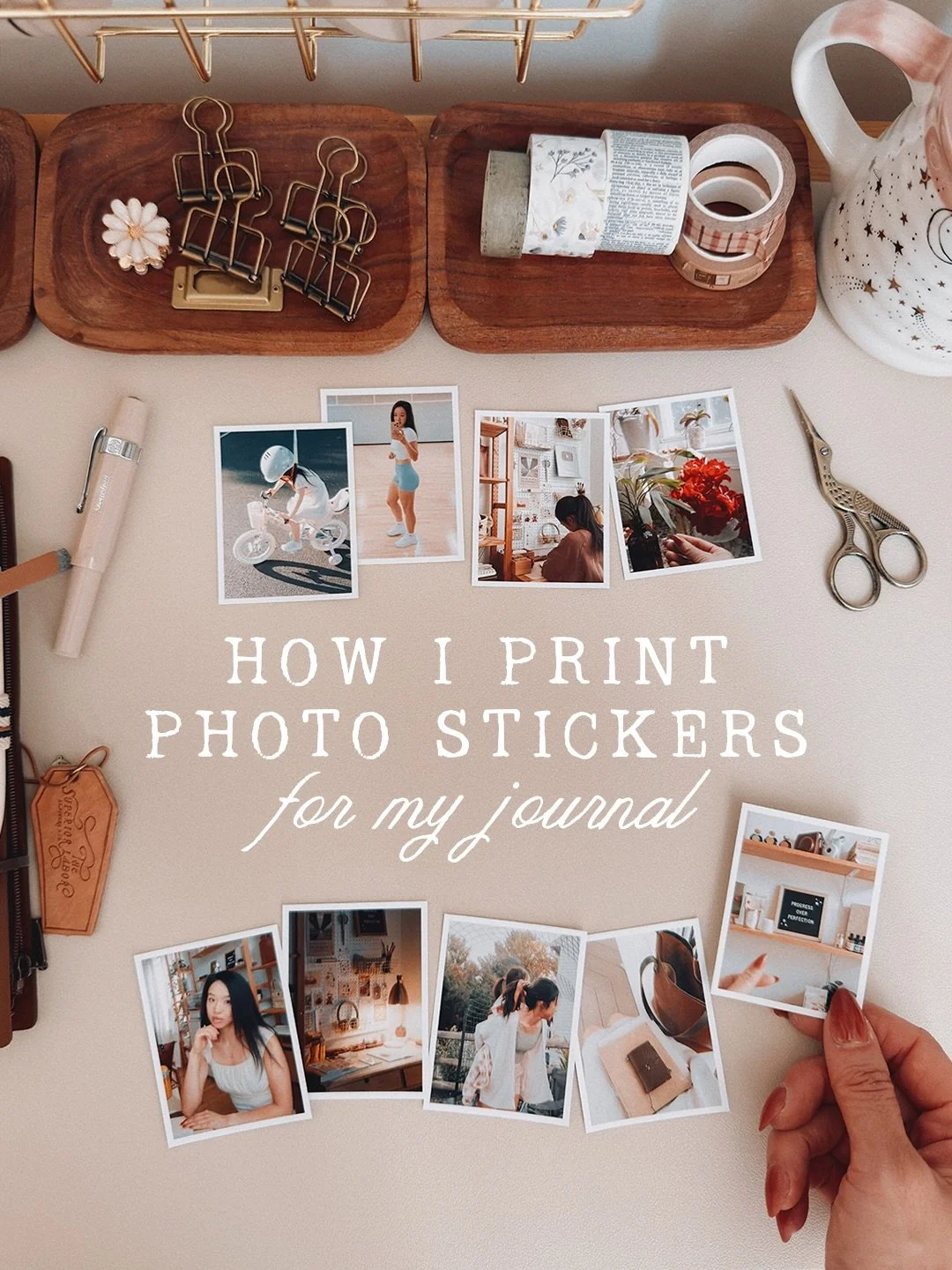 Photo stickers are one of my favorite ways to document memories and fill my pages. I print them with the tools I already have as a small business owner but there are SO many ways to do this without paying for expensive software 😅 Instead of Photosho
