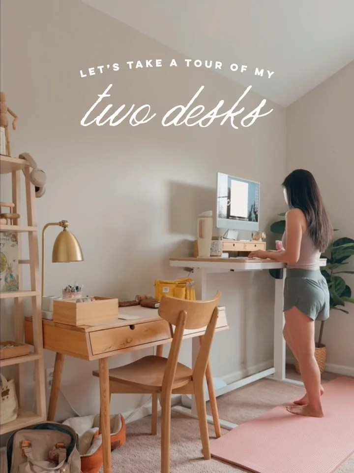 Time for a desk tour with @abbeysy! 🌻 I recently moved my desks into the bedroom so I can have a quiet work environment for filming, and even though my new cozy space is still a work in progress, I&rsquo;d love to show you around! I&rsquo;m always c