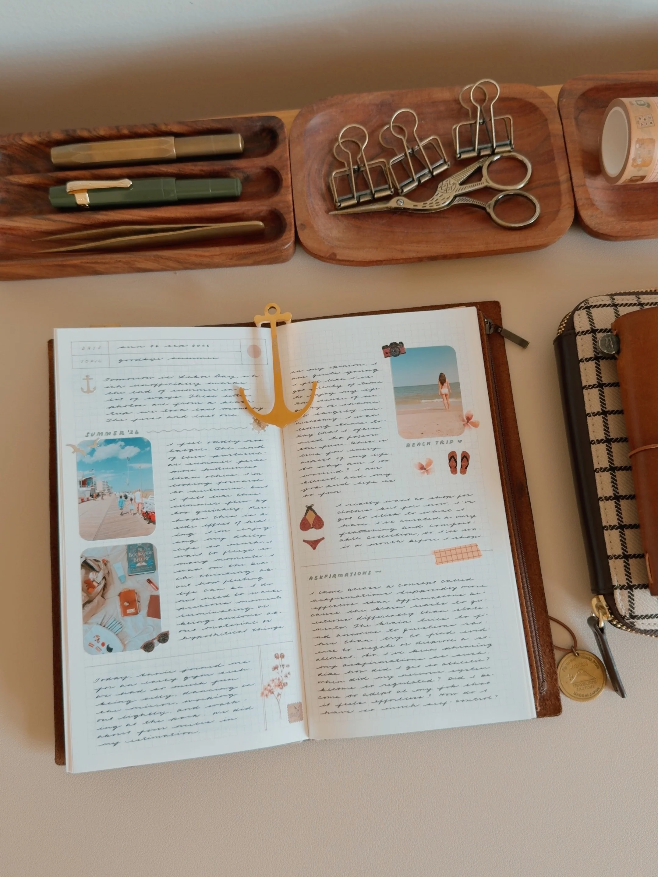 Summer is (unofficially) over&mdash;it&rsquo;s Labor Day, the pool closes for the season, and we are putting away the bathing suits. Now that the kiddos are back in school, I moved into my standard size traveler&rsquo;s notebook! Here&rsquo;s a journ