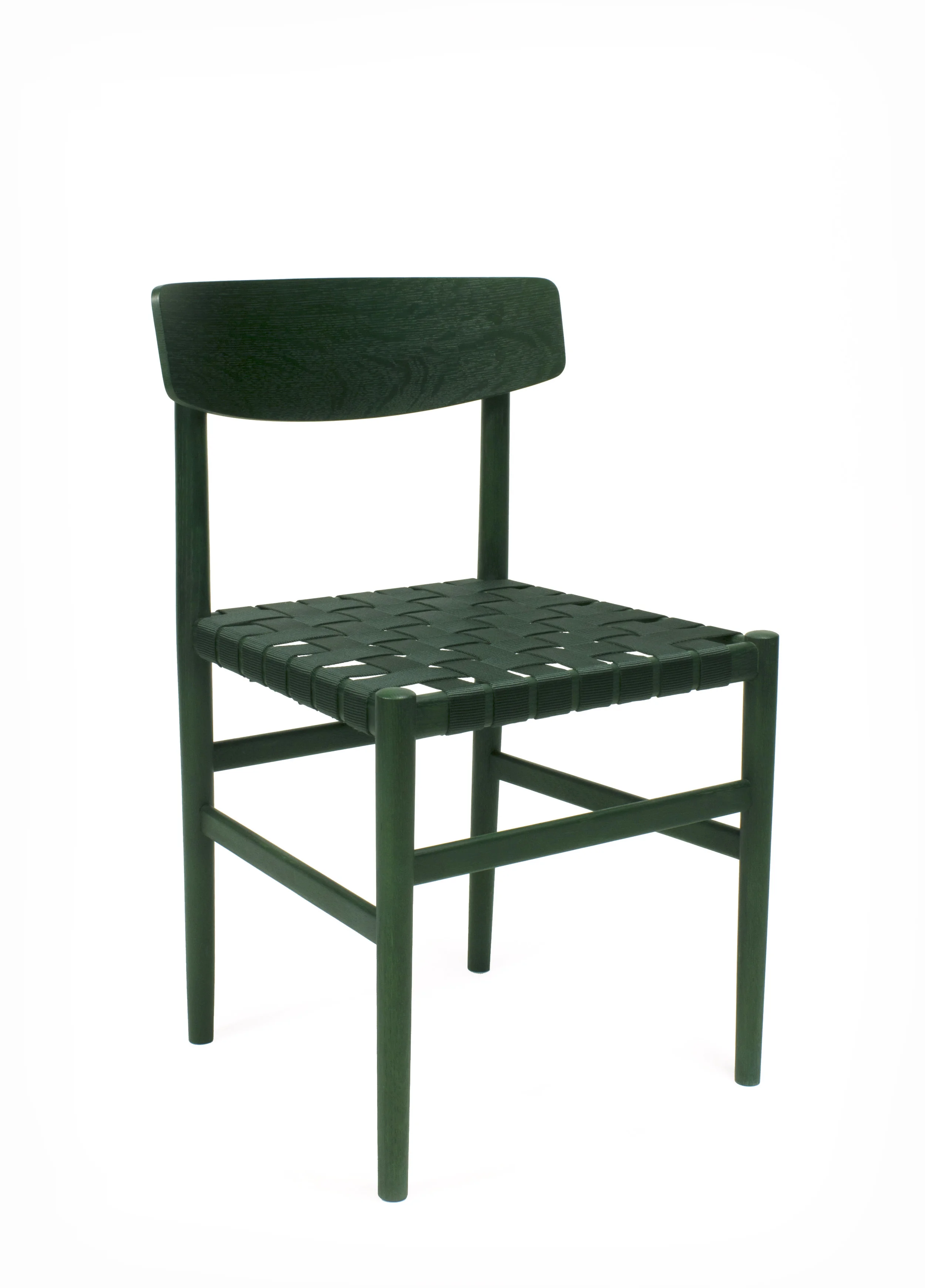 Leven Chair is a petite task chair designed around a lightweight structure and repeating joinery method. Intended for mid scale production. Materials: Dyed white oak, Nylon webbing H 31in x L 18” x W 18.5”