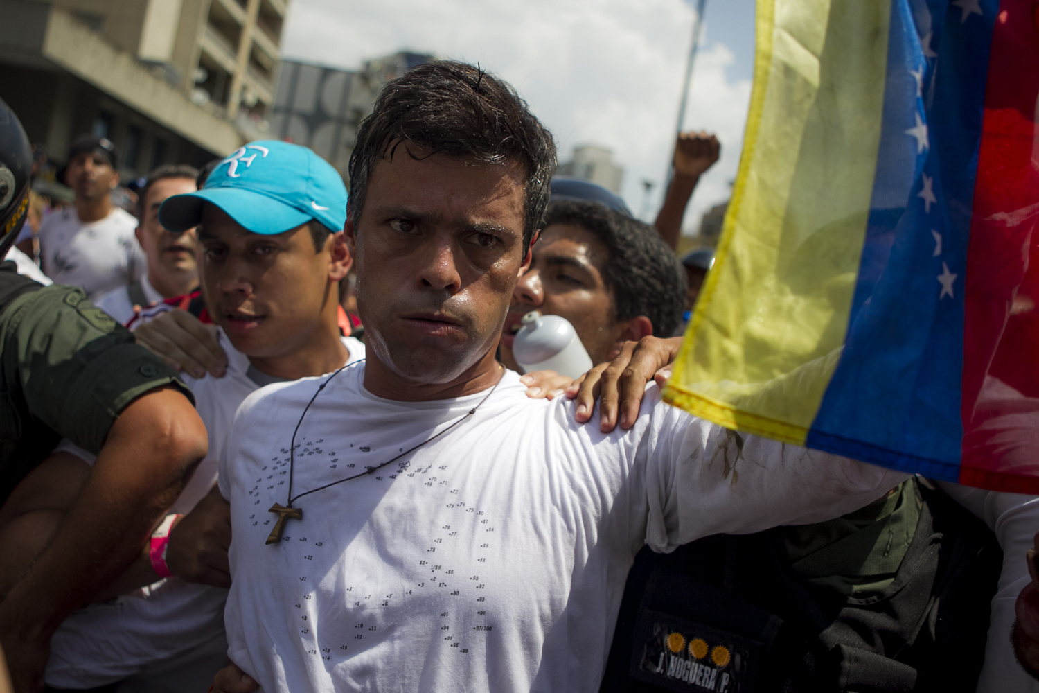 Above, Leopoldo Lopez