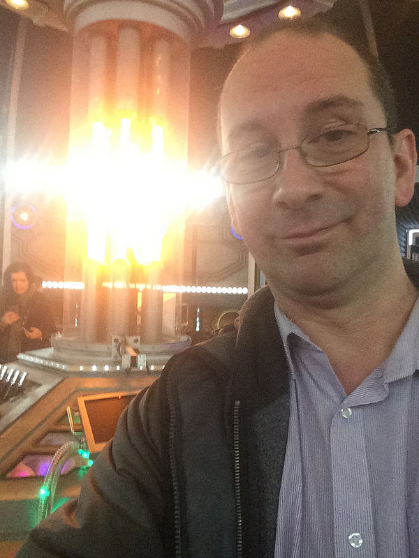 Andy Howells on the TARDIS set at BBC Roath Lock Studios, Cardiff