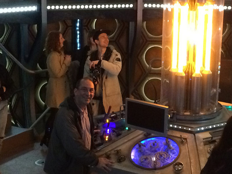 Andy Howells on the set of the TARDIS at BBC Roath Lock studios, Cardiff