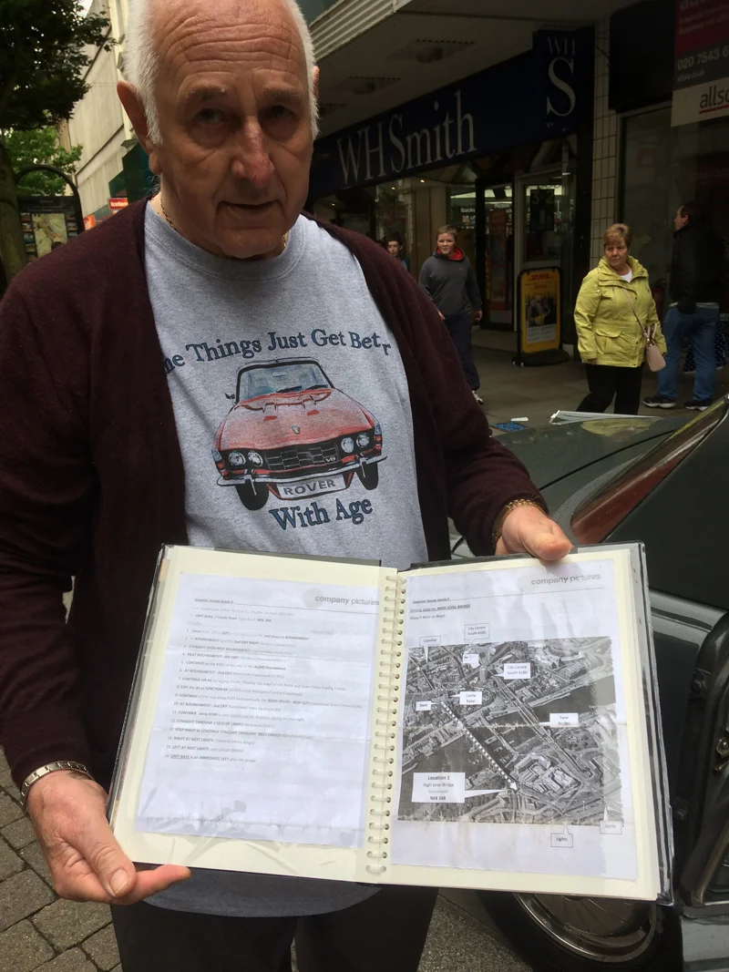 Car enthusiast Colin, who owns the classic George Gently Rover with some shooting location ephemaera from the George Gently TV series