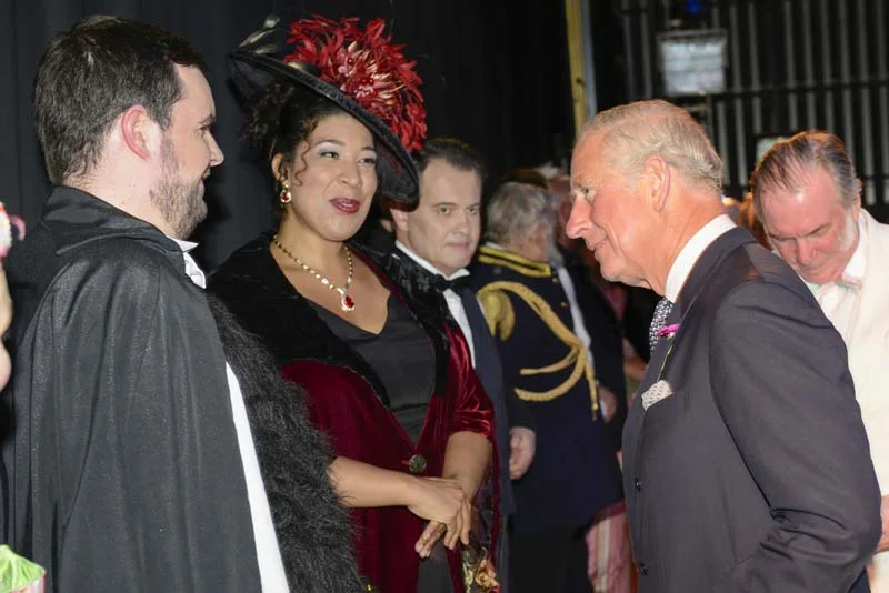 HRH The Prince of Wales meets the cast of WNO’s Die Fledermaus at Wales Millennium Centre, Cardiff, on June 24. Pictures: Roger Donovan.