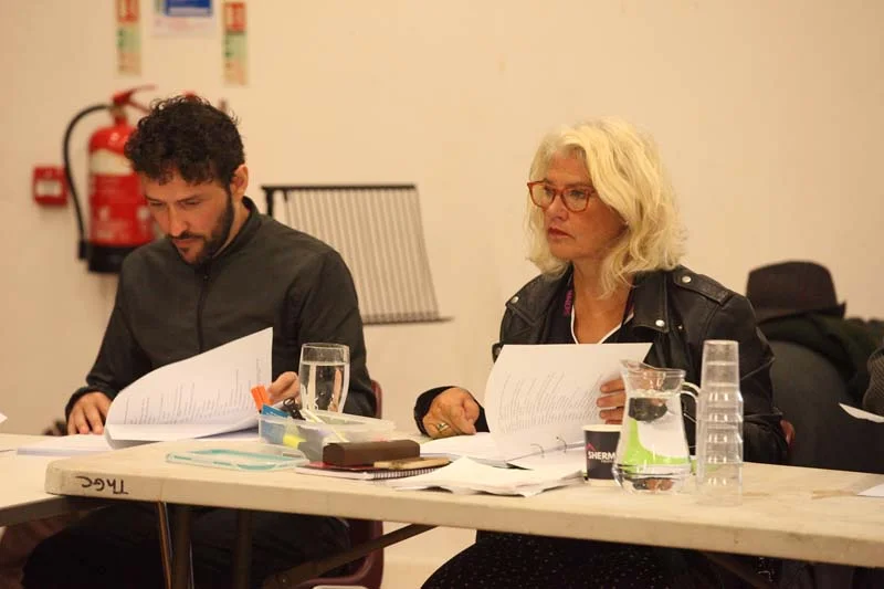 Cast rehearsing for The Cherry Orchard at Cardiff's Sherman Theatre Photo: Brian Tarr Photography