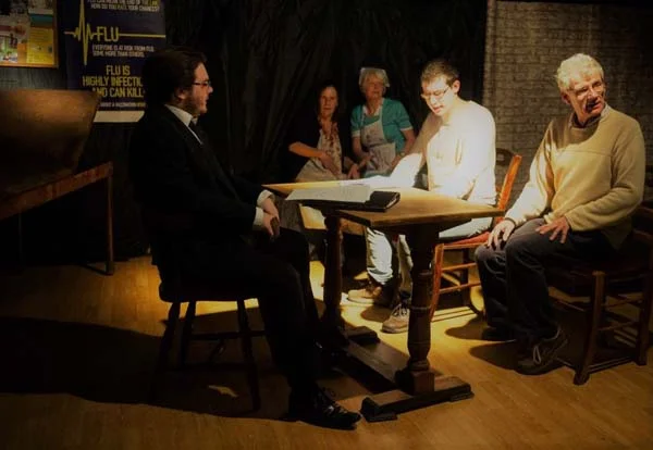 Newport's only pub-based theatre company, Reality Theatre at work on a script.