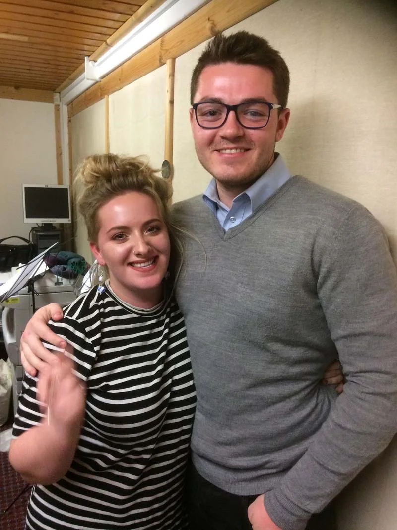 Osian and Pip from Royal Welsh College of Music and Drama appearing on The Stage Door.