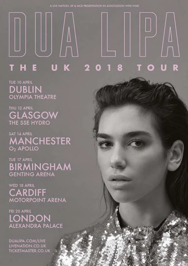 Brit Award nominee Dua Lipa tours the UK in April