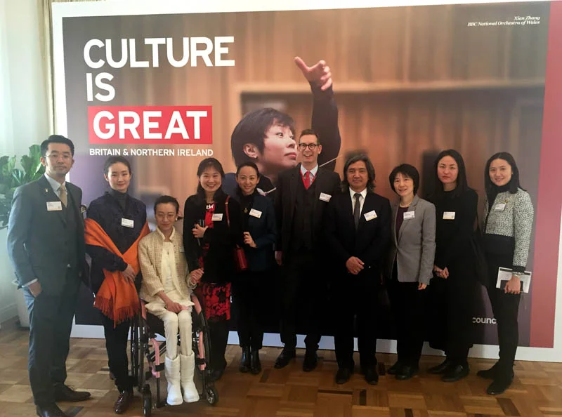  Nick Marchand, British Council, with artists of the Inspiring Women in the Arts Campaign PHOTO: British Council China