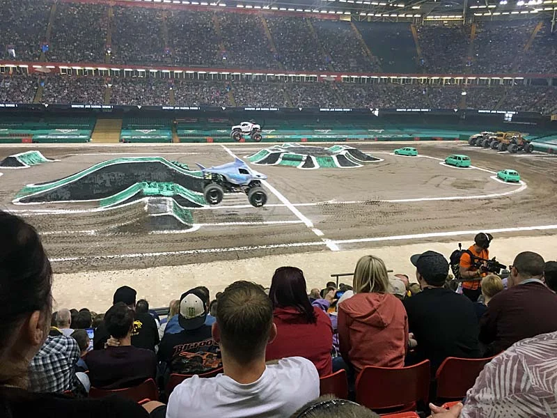 Monster Jam action at Cardiff's Principallity Stadium Photo: Rachel Howells
