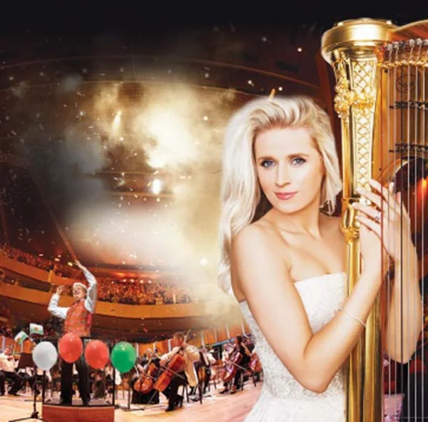 Harpist, Claire Jones joins the Royal Philharmonic Orchestra and Owain Arwel Hughes CBE for the Last Night Of The Welsh Proms
