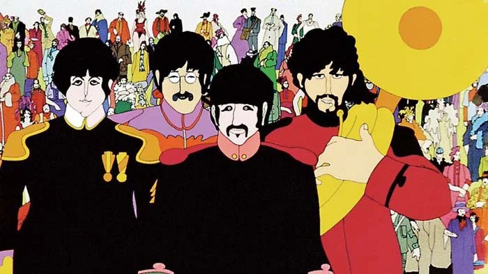 The Beatles as they appear in the 1968 animation, Yellow Submarine, which was screened by The Tramshed cinema in Cardiff as part of the film's 50th anniversary celebrations.