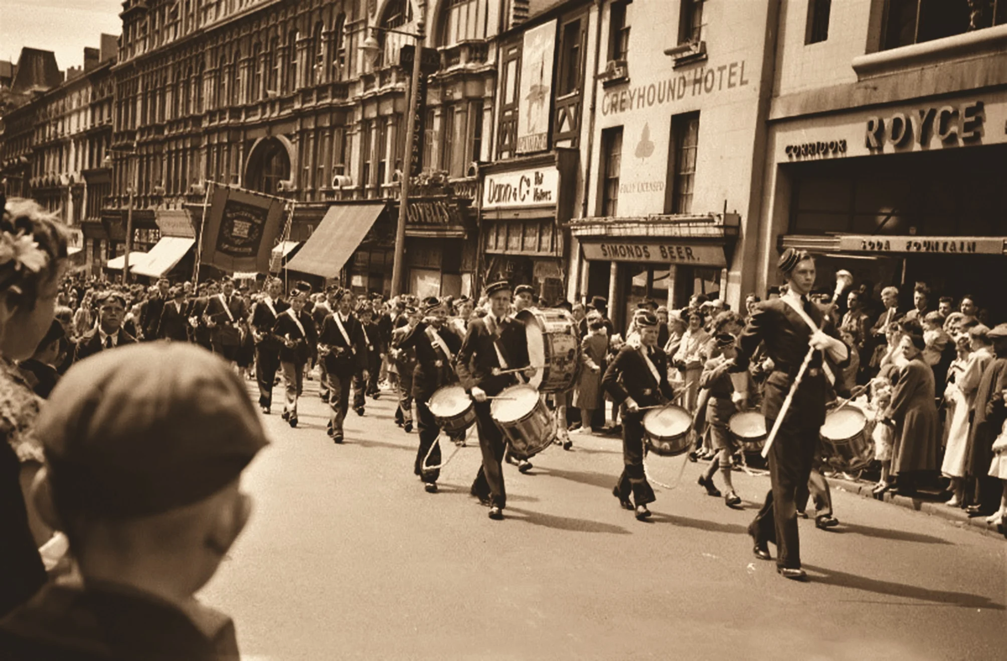 A nostalgic scene of The Boys Brigade marching along Newport’s High Street as featured in Now That's What I Call Newport, published by Amberley.