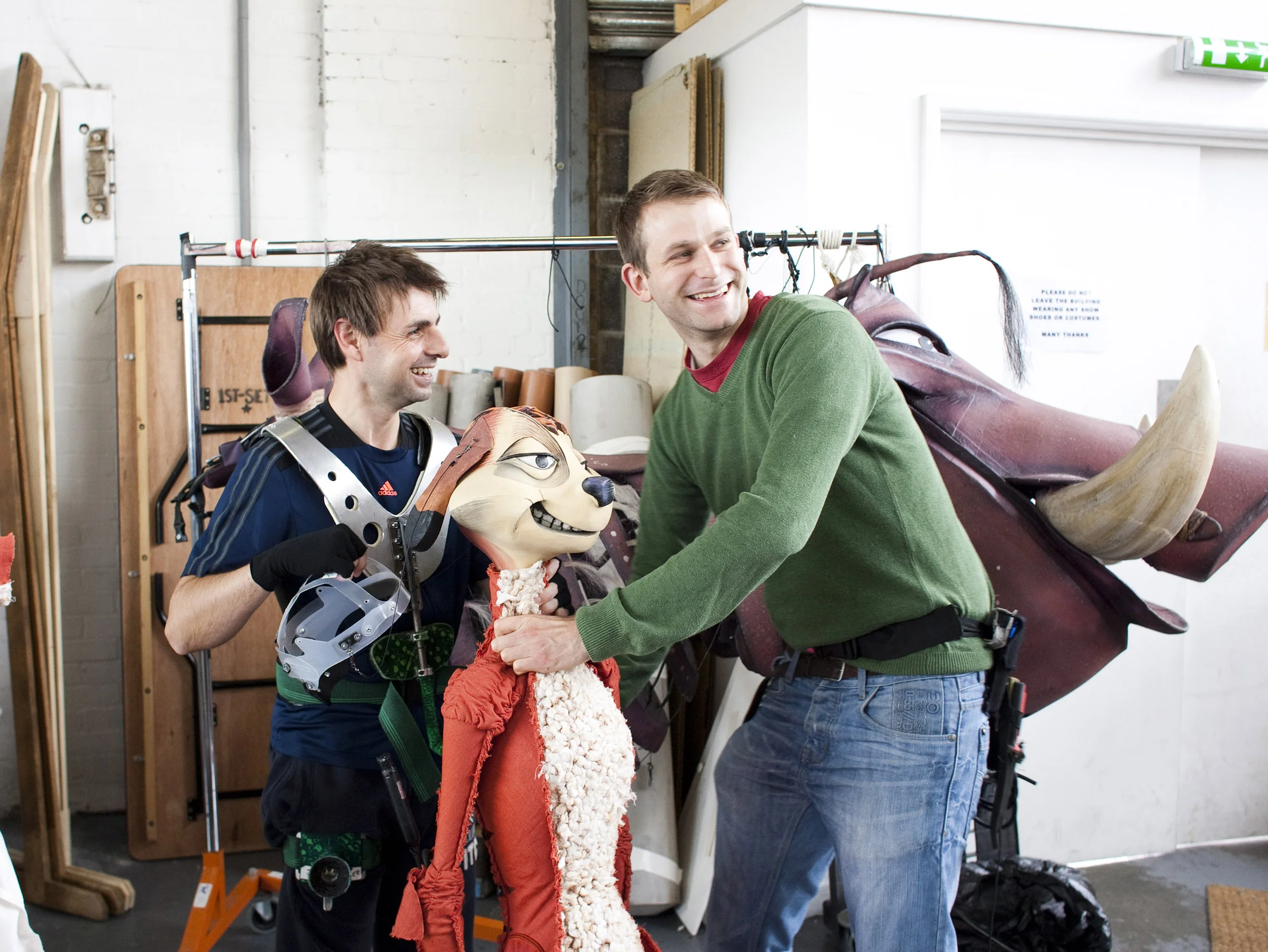 Will Pearce pictured with John Hasler as Timon during the 2014 UK Tour of Disney’s The Lion King