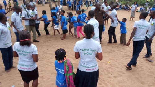 Children at Bible Camp during activity time ~ Benin