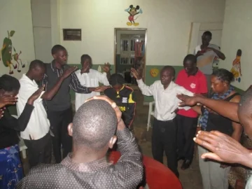 Prayer time for Missions Team - Uganda
