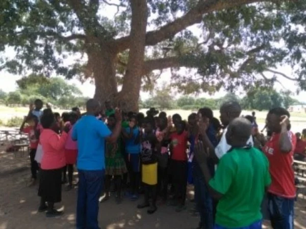 Group Meeting at Camp - Zambia