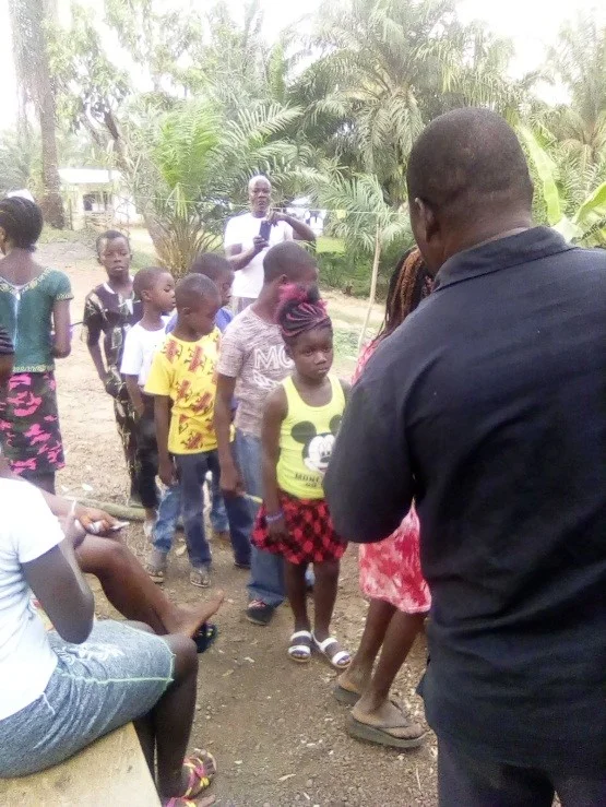 Line for Meal at Camp - Liberia