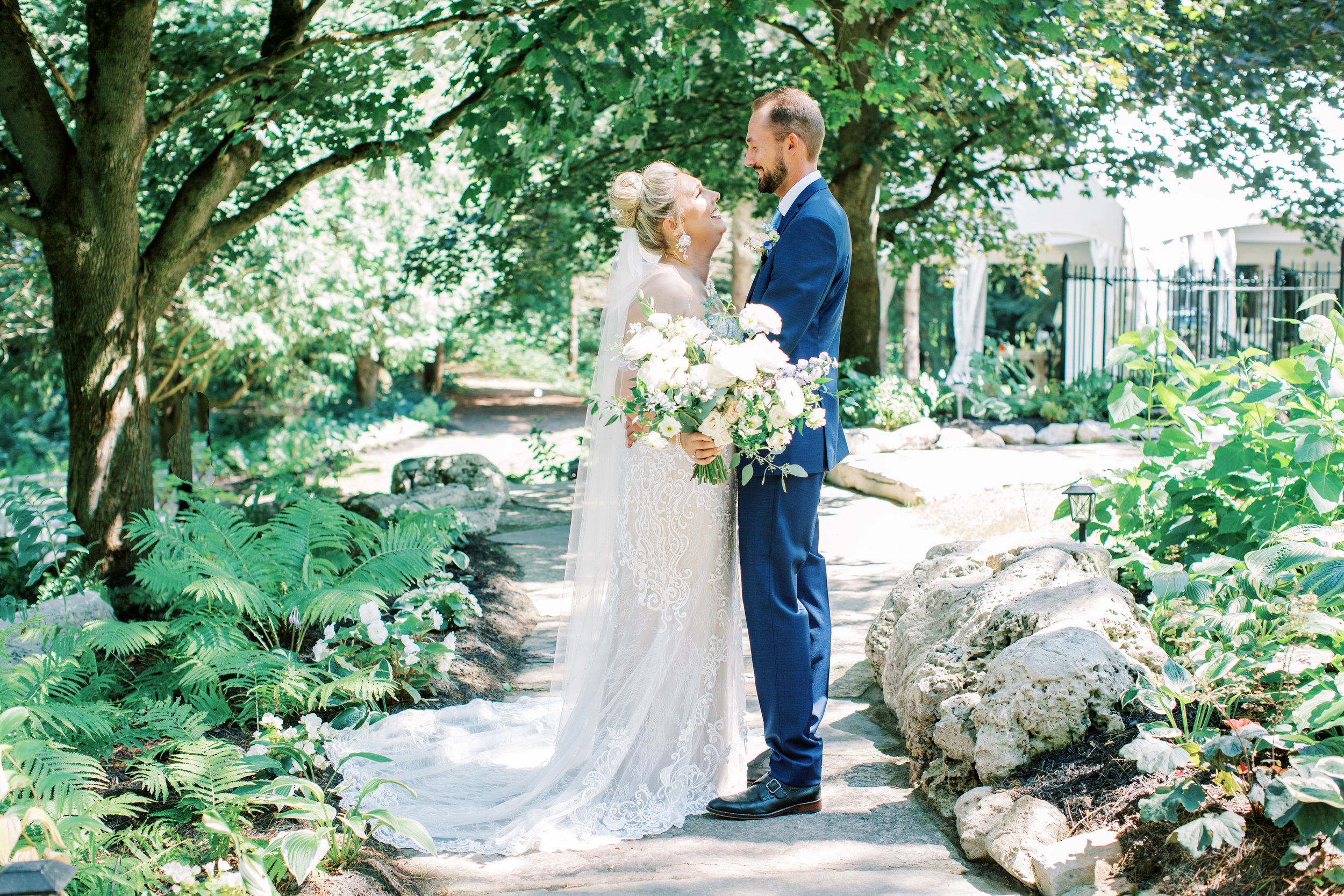 outdoor wedding venues in the GTA  backyard wedding blue, green and cream wedding colours