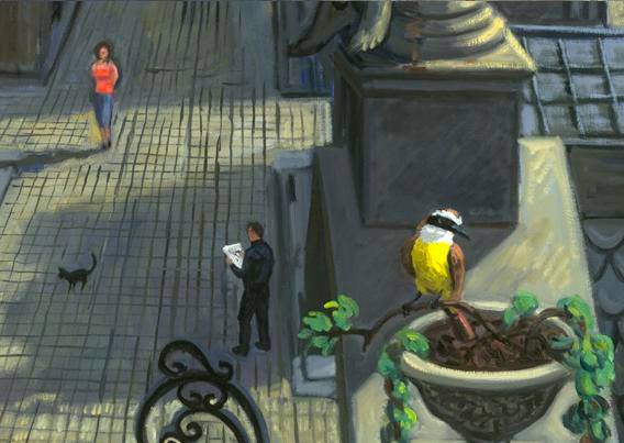 Drawing in "el cementerio de las Recoleta, Buenos Aires" (detail from a large painting)