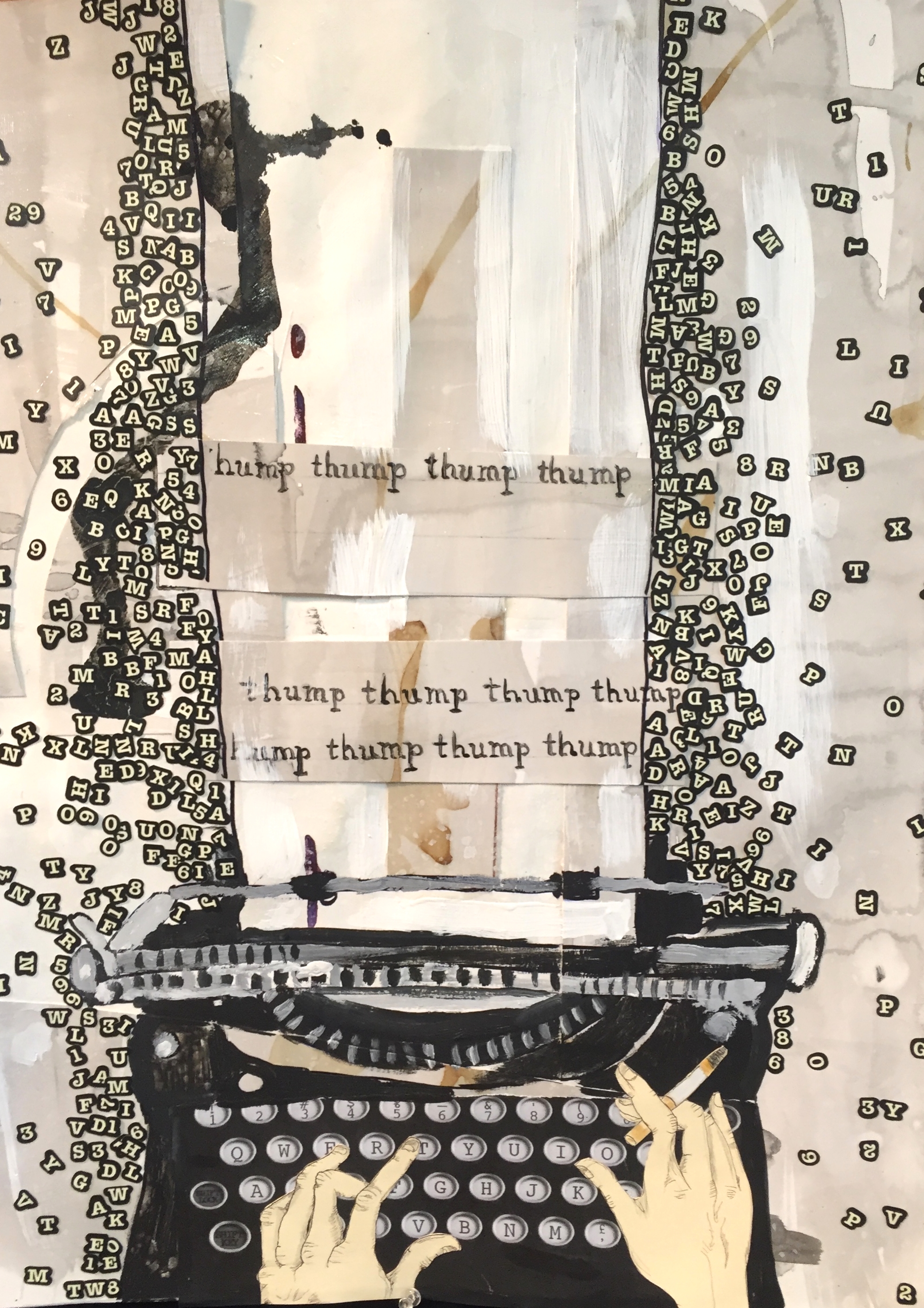 Writer's block-mixed media-18 by 24"-2015