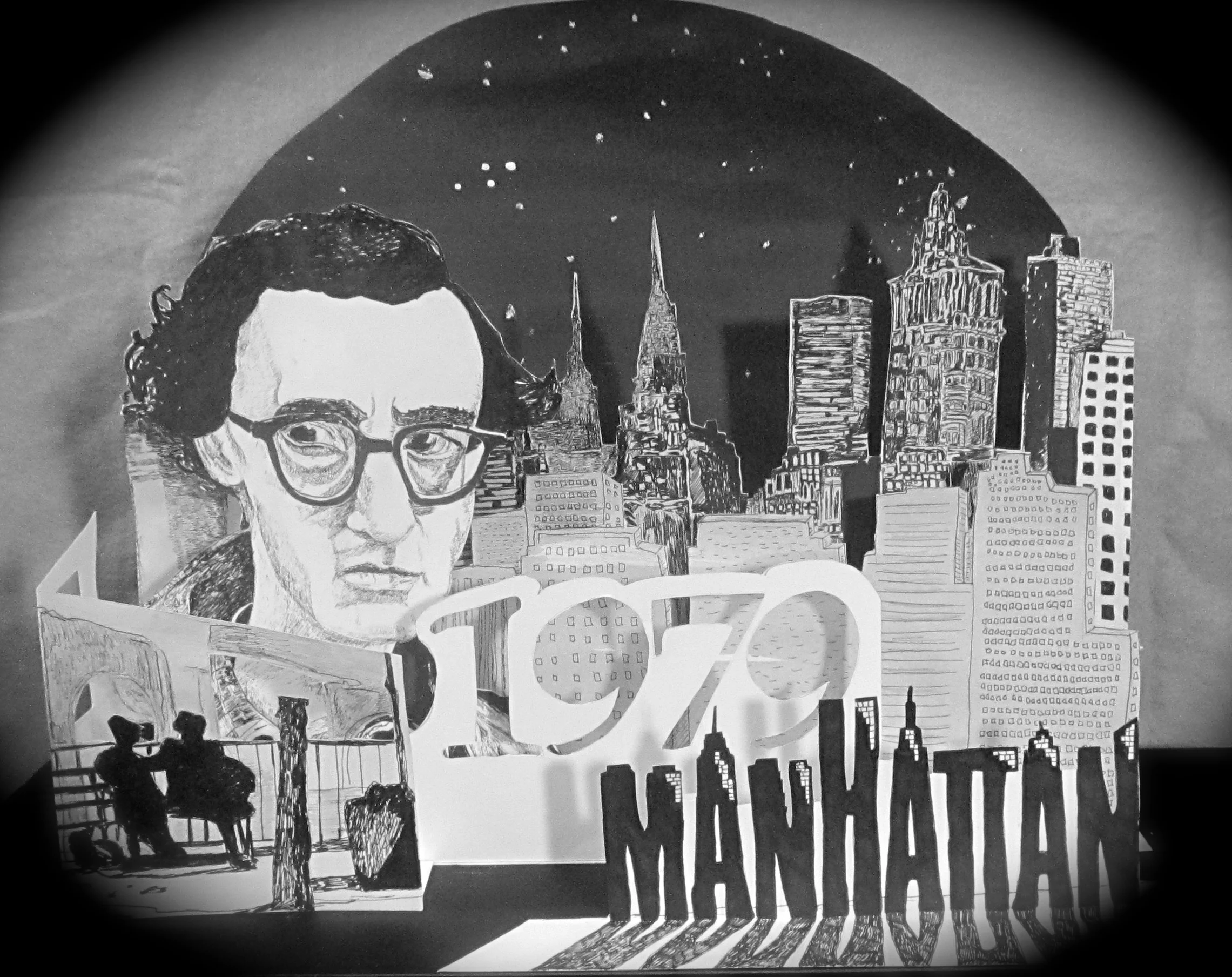 Manhattan-ink on paper-18 by 12 by 14"-2014