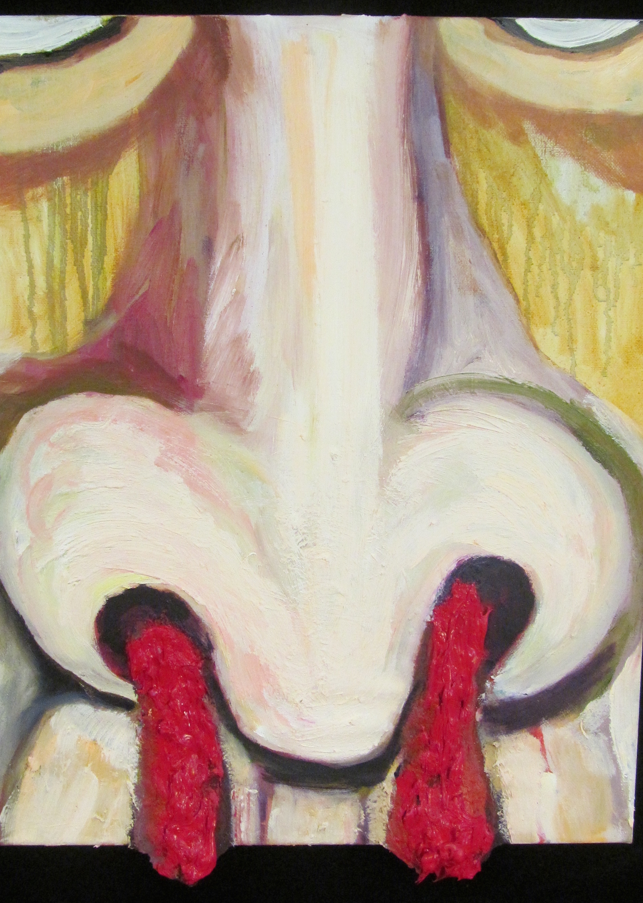 Nosebleed-oil, clay on canvas-16 by 20"-2015