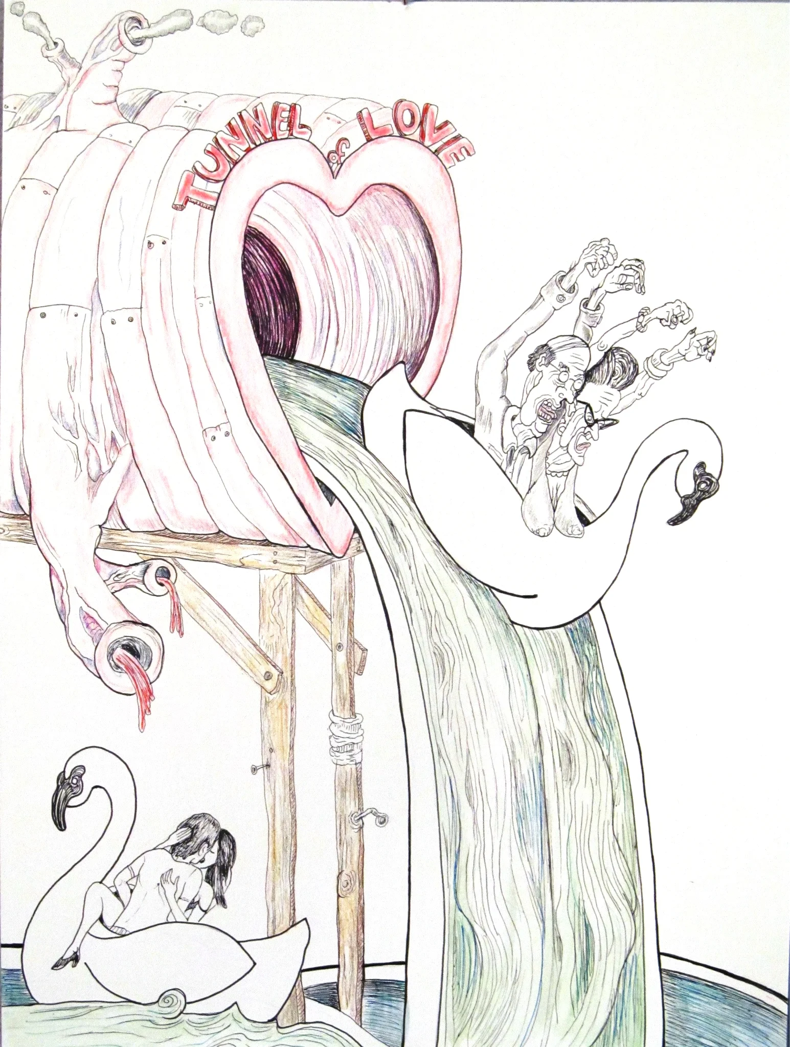 Tunnel of Love-ink, color pencil on paper-8.5 by 11"-2012