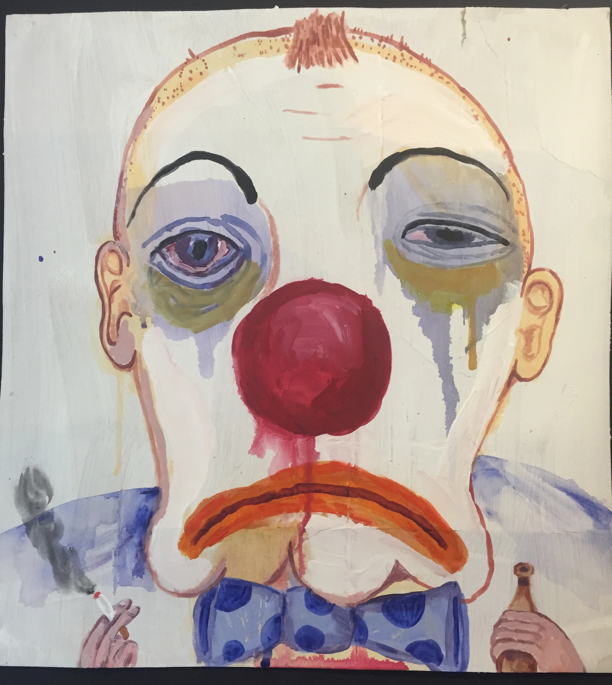 Clown-acrylic on board-12 by 13"-2016
