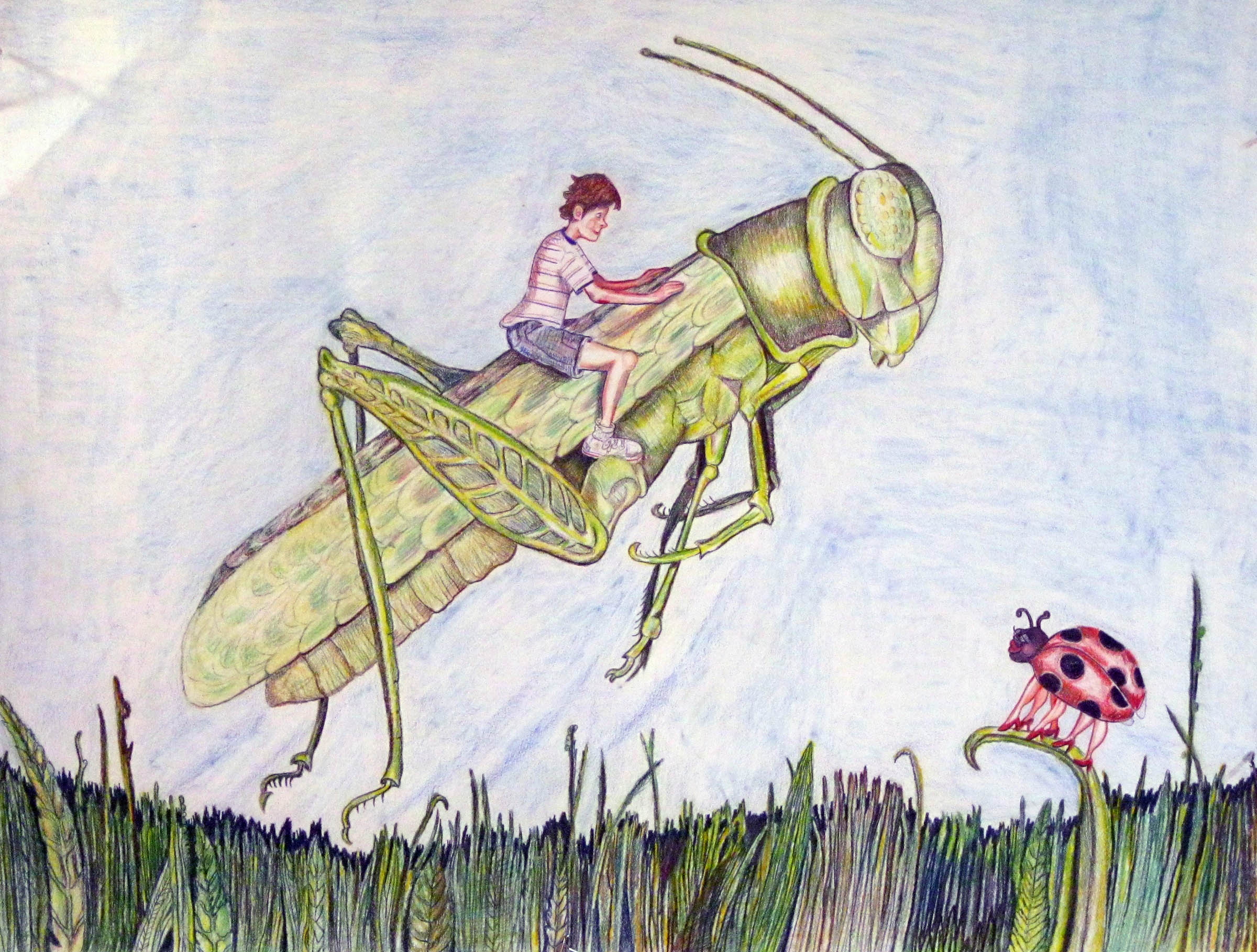 Summer ride-color pencil-24 by 18"-2009