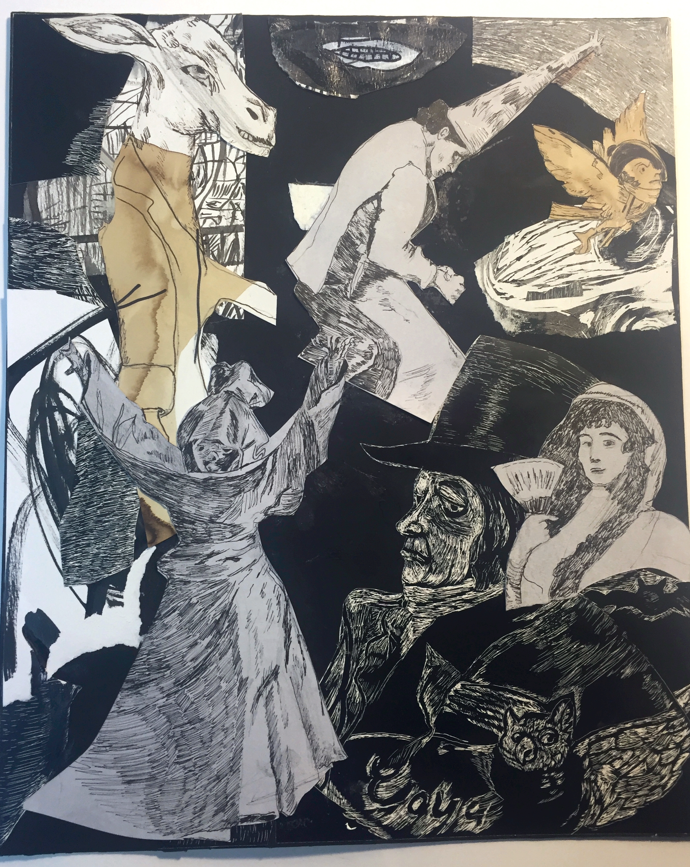 Goya-mixed media on board-13 by 15"-2016