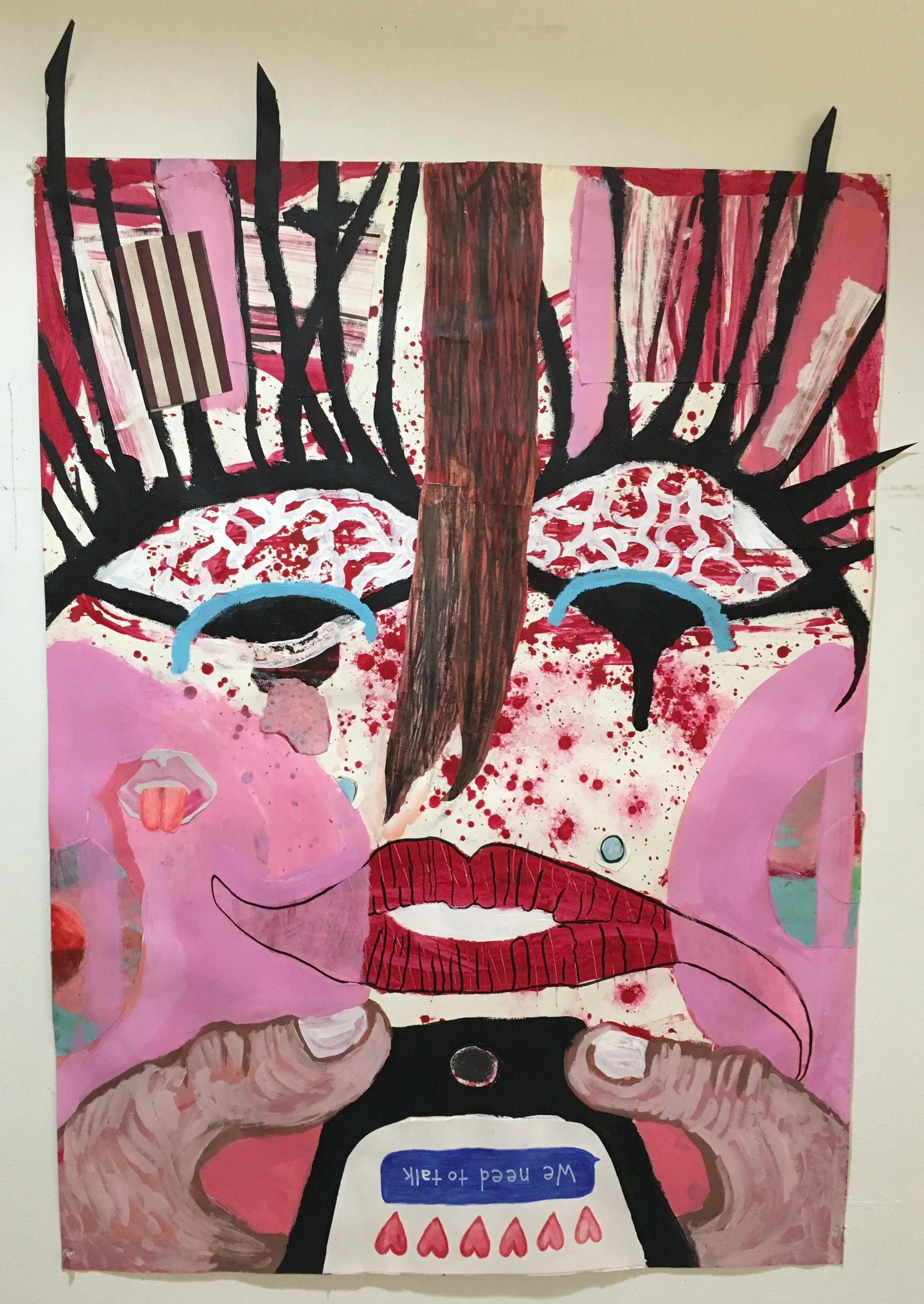 We need to talk-mixed media on paper-32 by 44 inches-2018