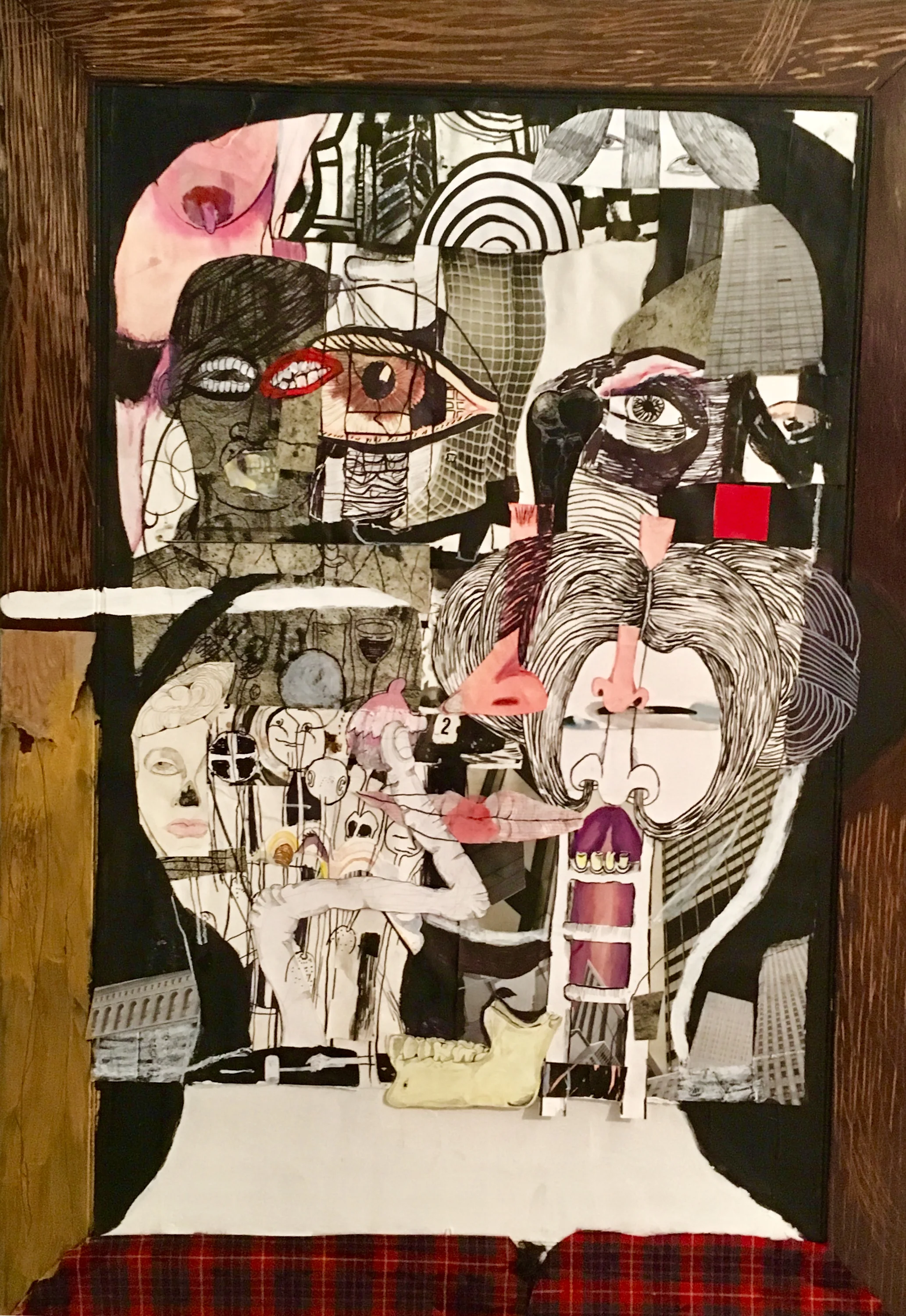Head-mixed media on wood-42 by 60 inches-2018