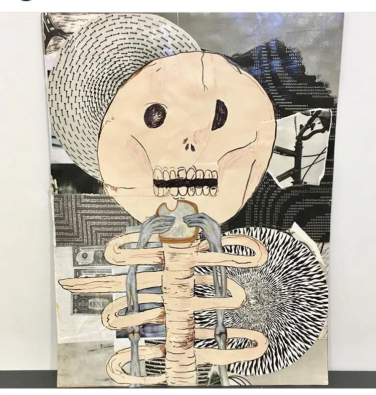 Enjoy every sandwich mixed media on cardboard  30 by 40 inches 2019