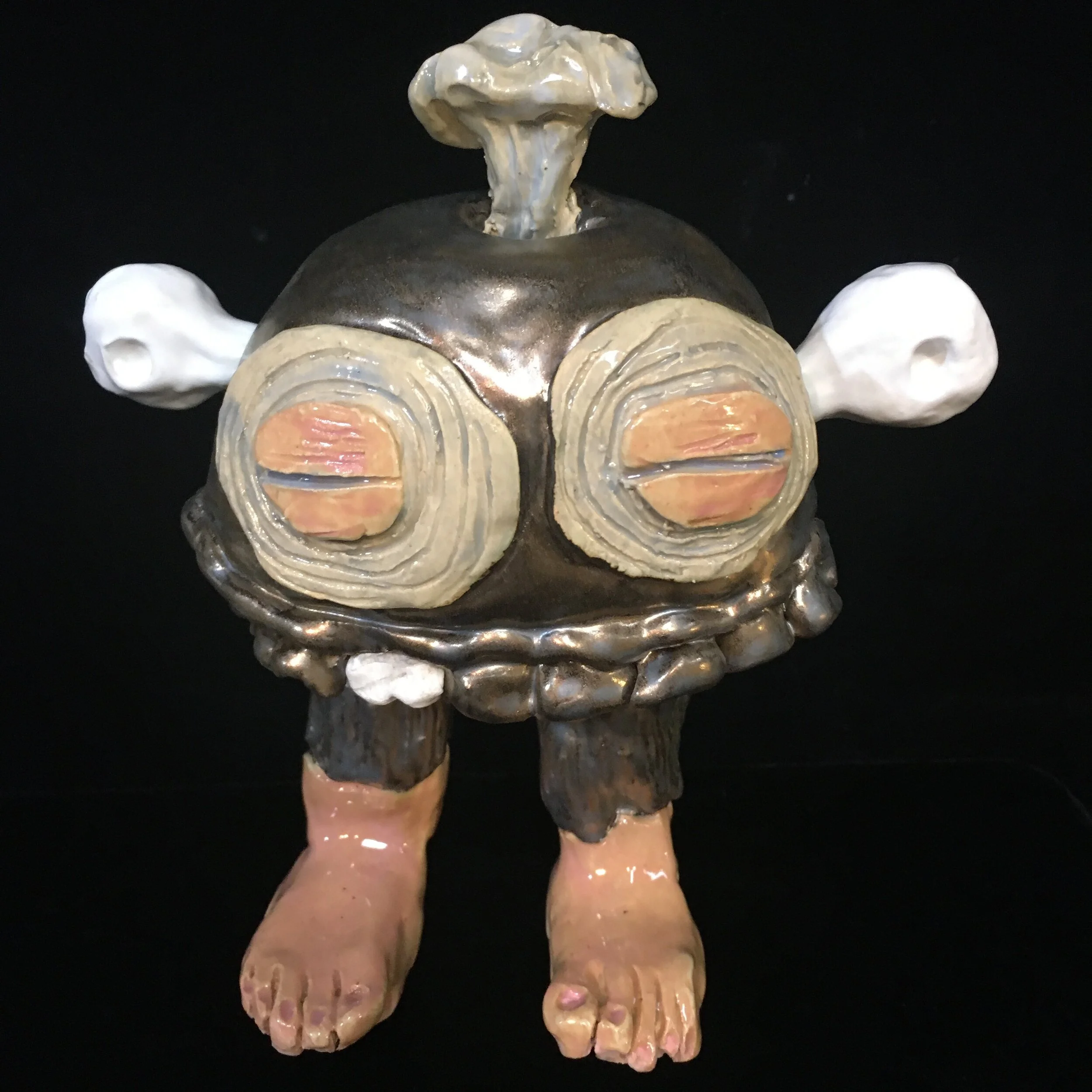 Kiln God hand built stoneware with glaze/ underglaze 10 by 6 by 3 inches 2020