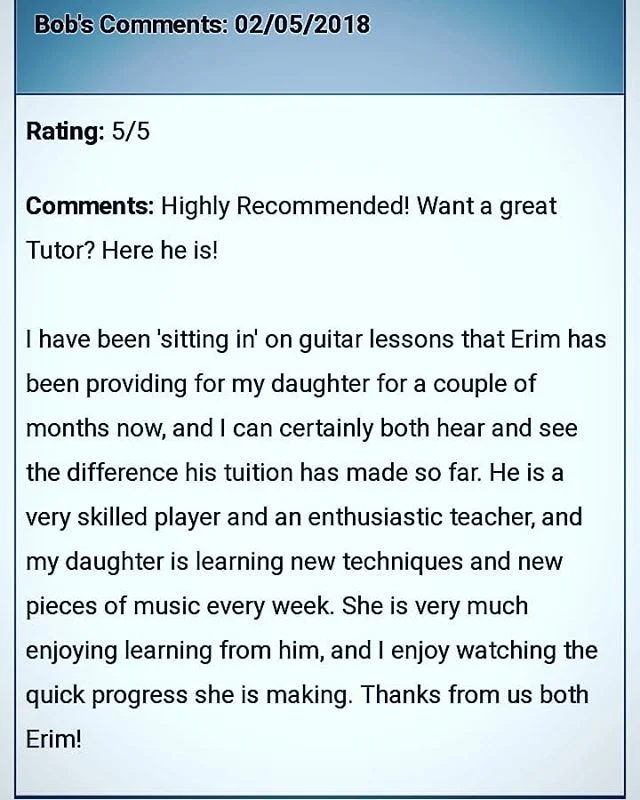 Every pupil and tuttee has left 5 out of 5 feedback, absolutely love being a tutor, so glad its a big part of my life, its so much fun #tutor #music #guitar #recording #musicproduction #bass #teacher