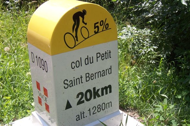 This is an example of a kilometre stone on the Col du Petit Saint Bernard which is situated in Rhone-Alpes. Starting from Morgex, the Col du Petit Saint Bernard ascent is 27.6 km long.