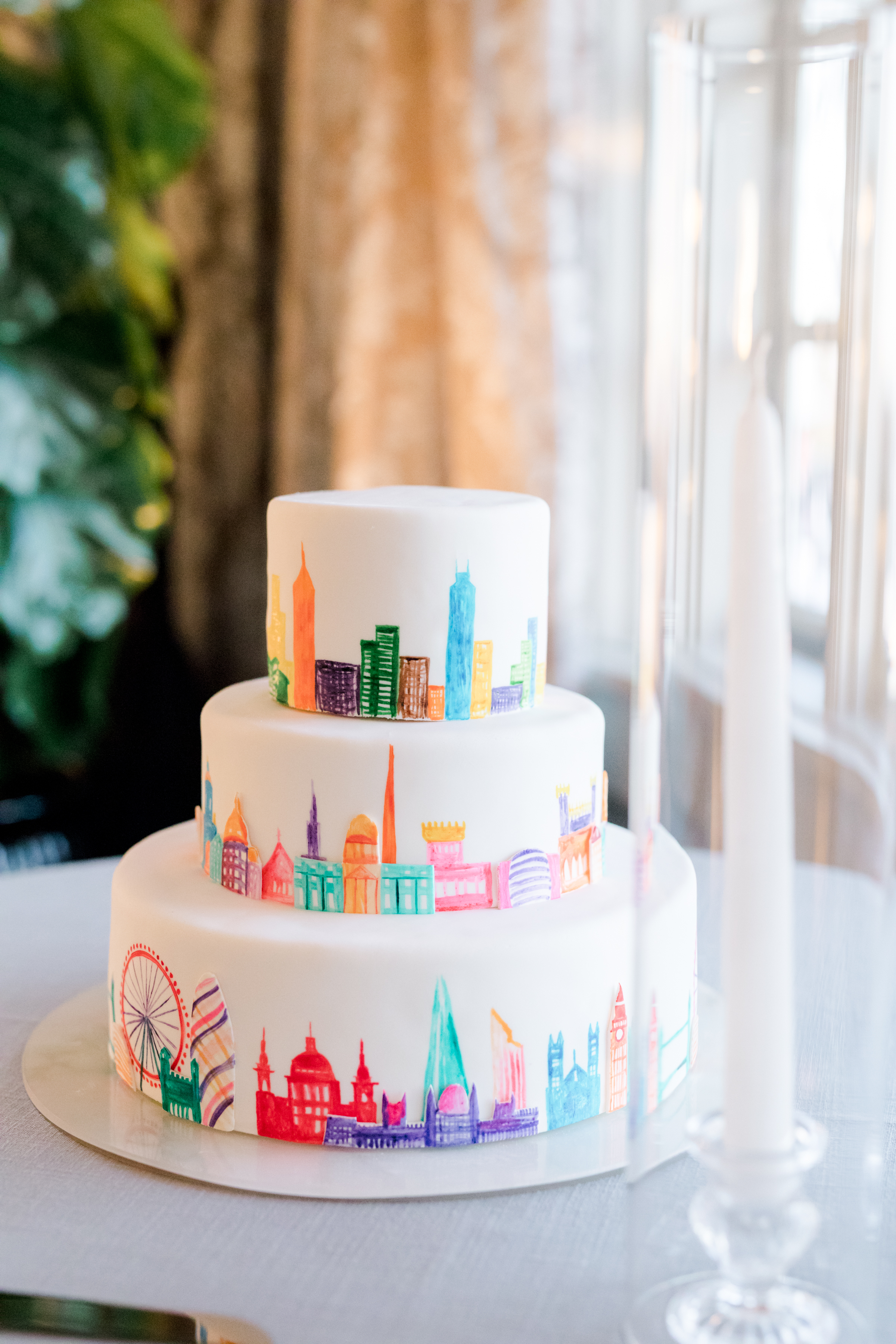  custom wedding cake rainbow 