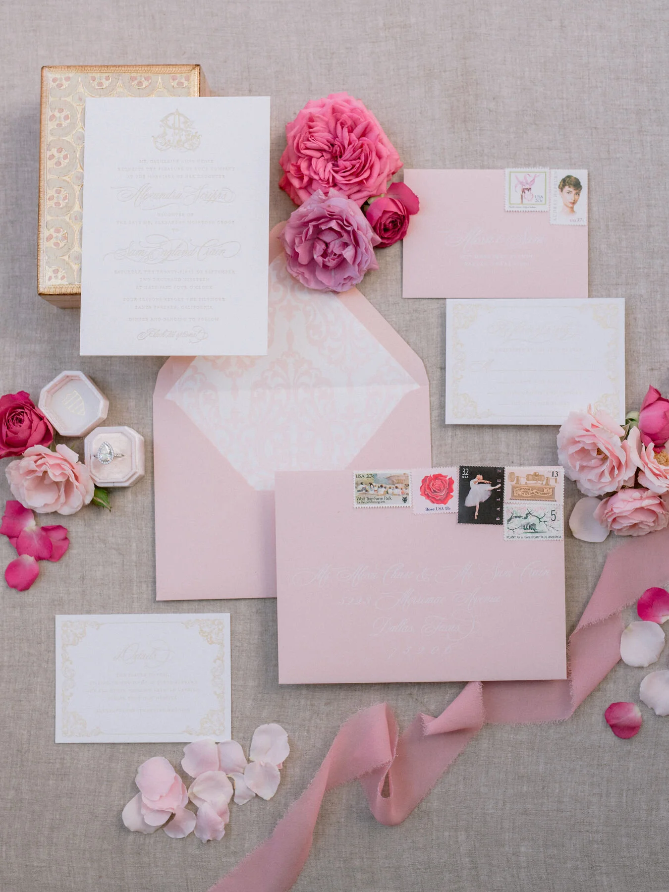 Invitation Oak and Orchid, Stamps Little Postage House