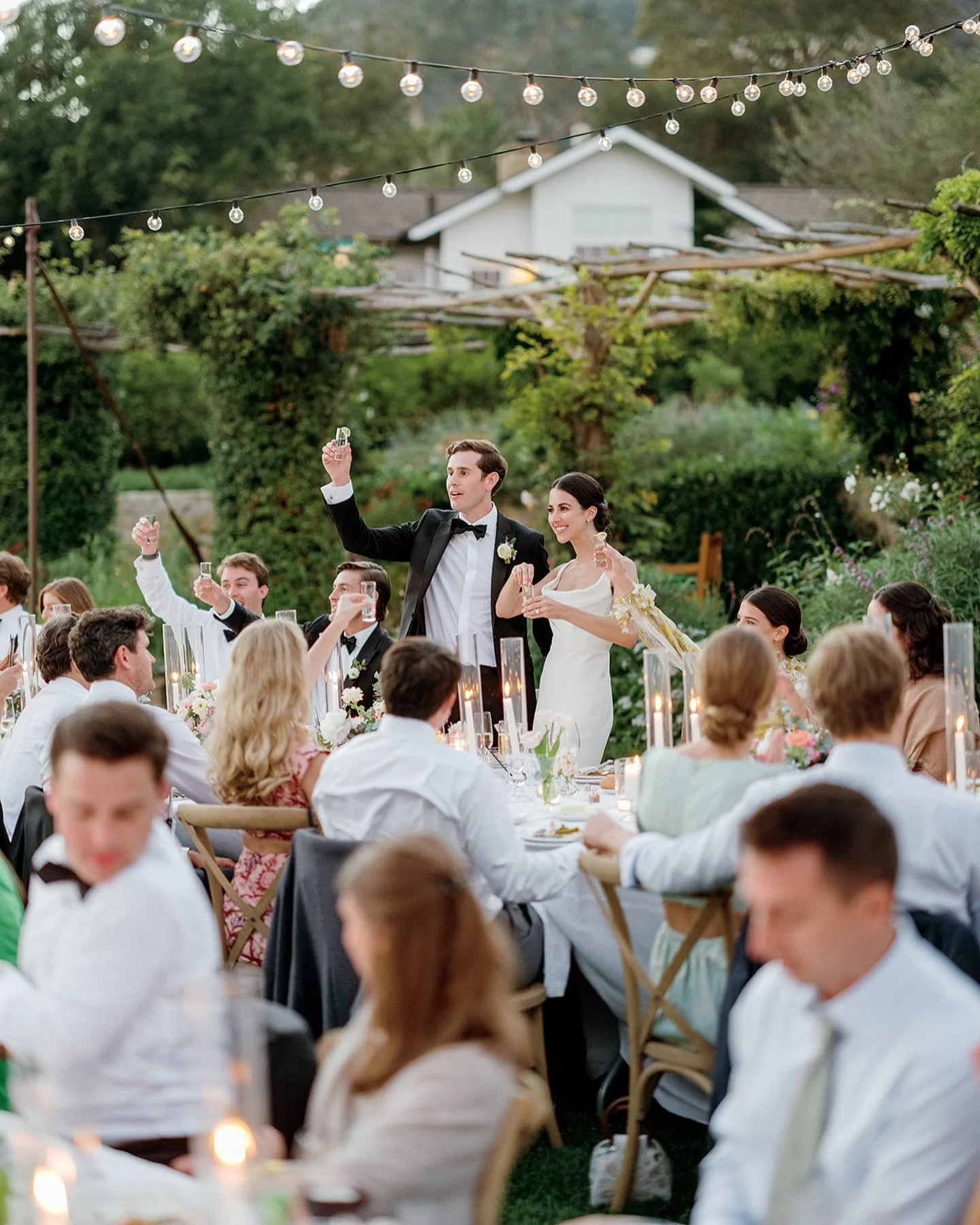 This couple has @sanysidroranch pass out tequila shots right before their thank you toast and then asked guests to move to the Carriage house for dancing. It was a fun and memorable way to thank guests for coming and ask them to get ready to dance th
