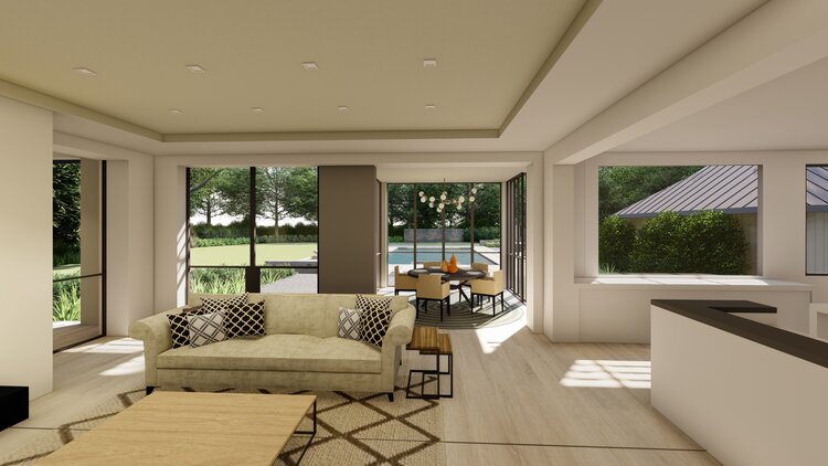 Open-plan Living Room Design Connected to the Dining Area