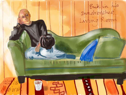 Erik in His Sundrenched Livingroom