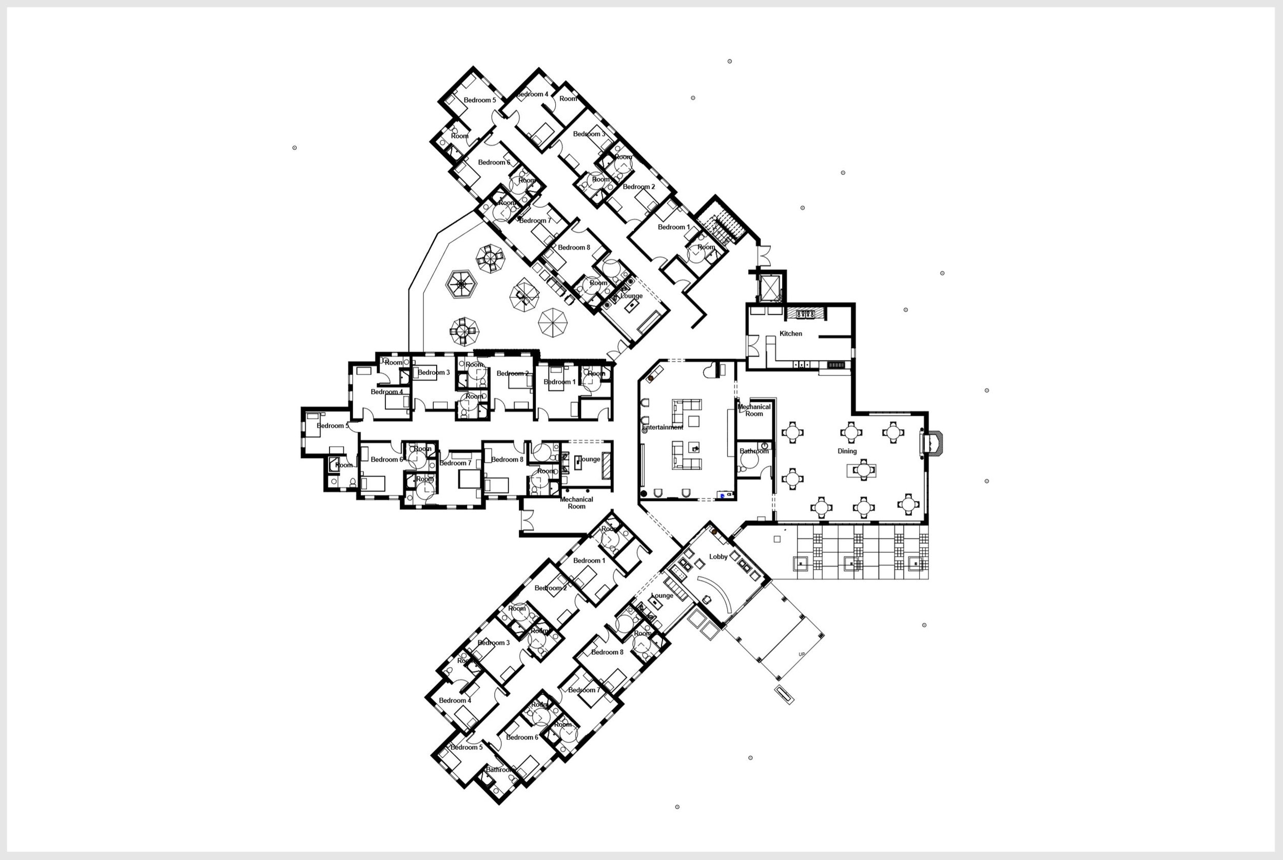 assisted living building design 1ST FL PLAN - TARCHITECTS.JPG