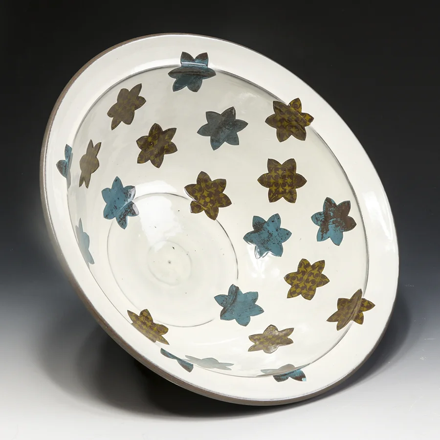 Sanam Emami, In Tandem Gallery - www.intandemgallery.com, Bowl, Decal Chocolate Clay, Stencils