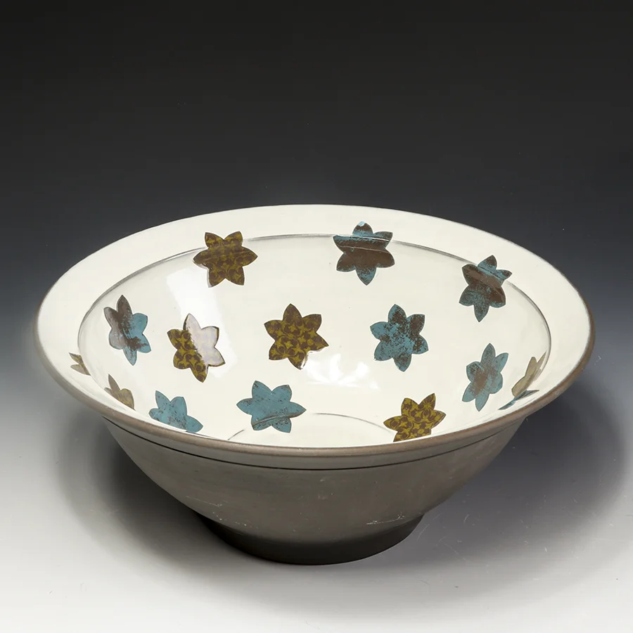 Sanam Emami, In Tandem Gallery - www.intandemgallery.com, Bowl, Decal Chocolate Clay, Stencils