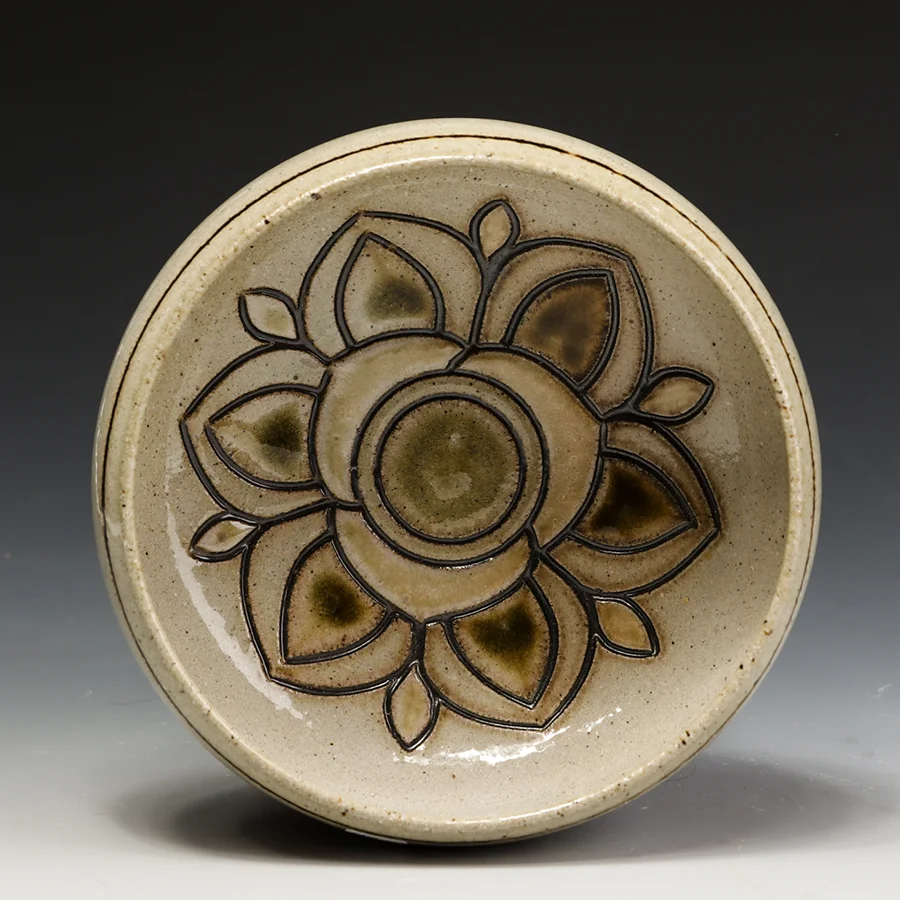 Kate Johnston, Bowl, Wood Fired Carved, In Tandem Gallery www.intandemgallery.com