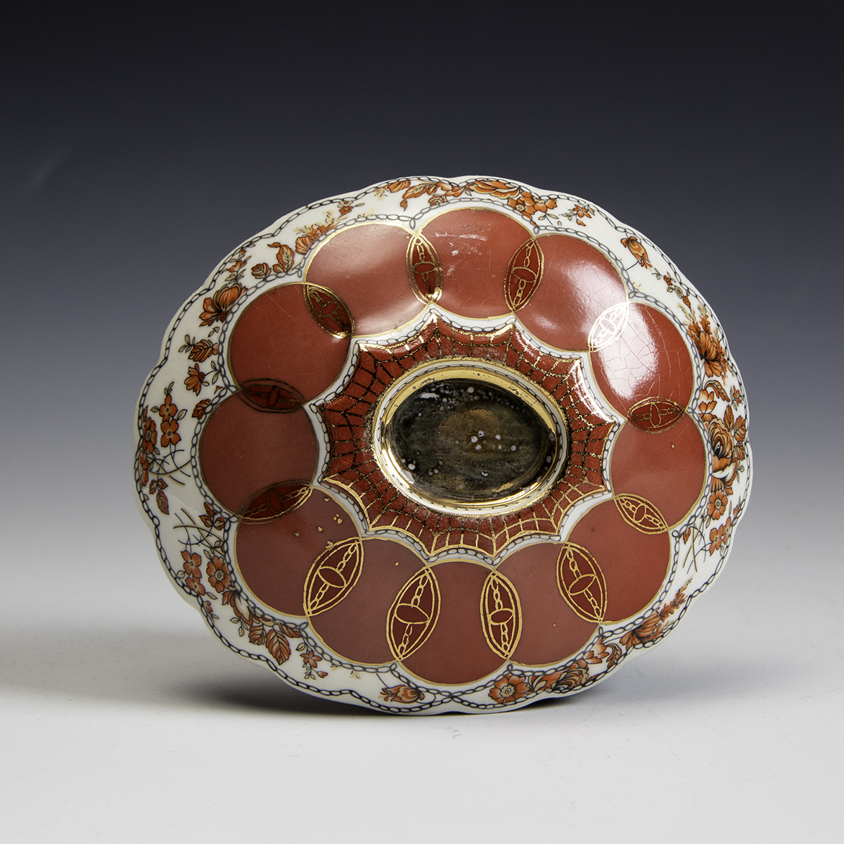Melanie Sherman -  Porcelain Painted and Decal with Gold Luster Dish - In Tandem Gallery www.intandemgallery - Bakersville NC