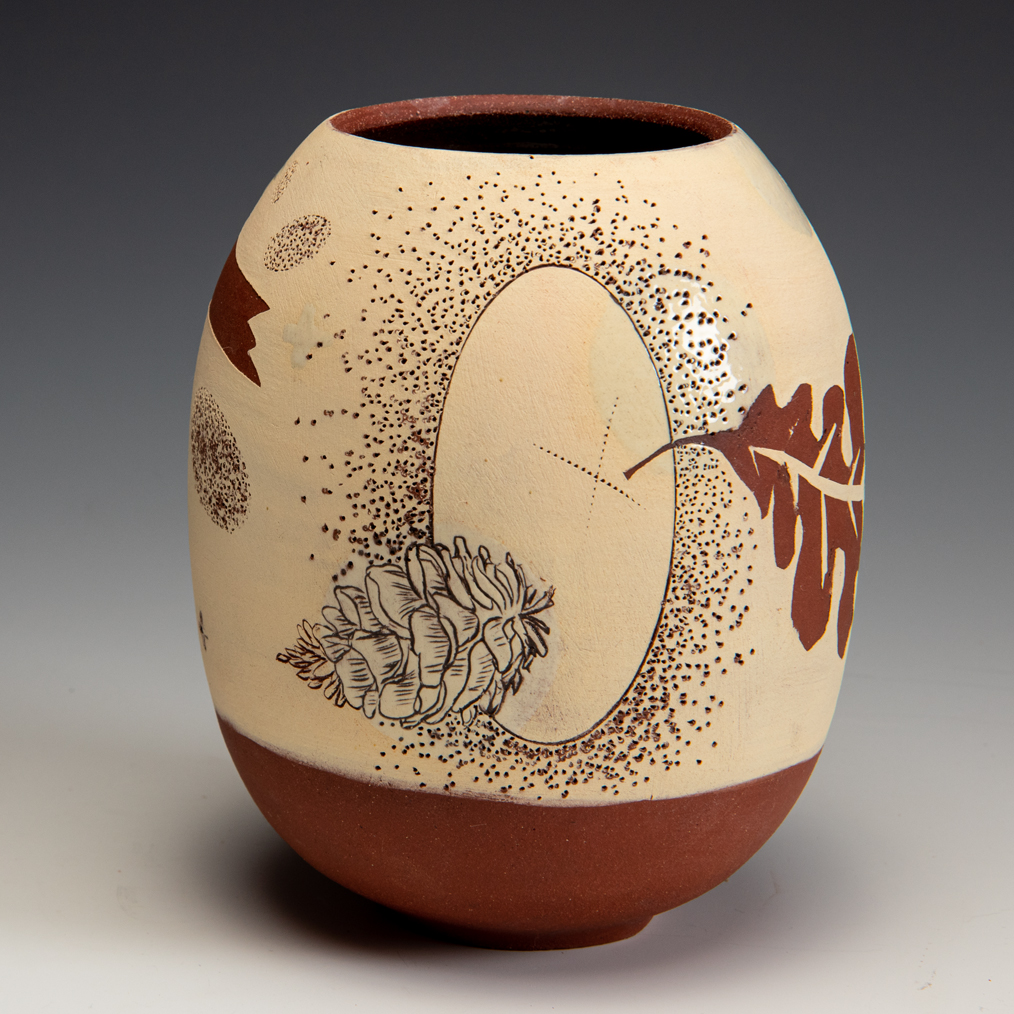 Diana Fayt, hand painted and etched with original drawing, In Tandem Gallery www.intandemgallery.com - Bakersville NC