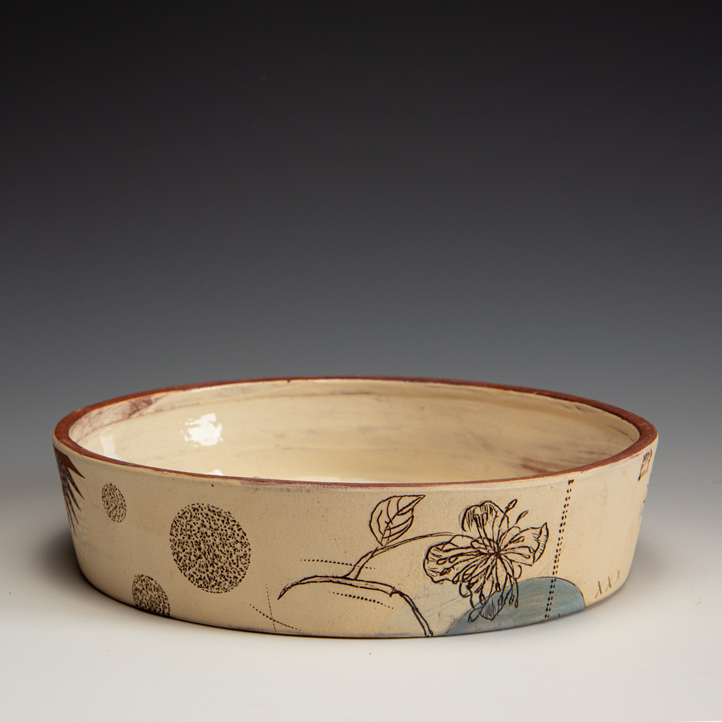 Diana Fayt, hand painted and etched with original drawing, In Tandem Gallery www.intandemgallery.com - Bakersville NC